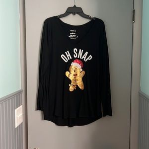 Size 2 torrid classic fit black long sleeve T-shirt “Oh Snap”